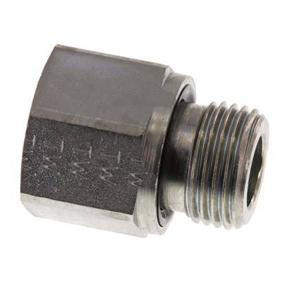 Adaptateur réducteur G 1/2'' x G 3/8'' M/F en acier zingué 630 Bar - Hydraulique [2 Pièces]