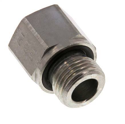 Adaptateur réducteur G 1/2'' x G 3/8'' M/F en acier zingué 630 Bar - Hydraulique [2 Pièces]