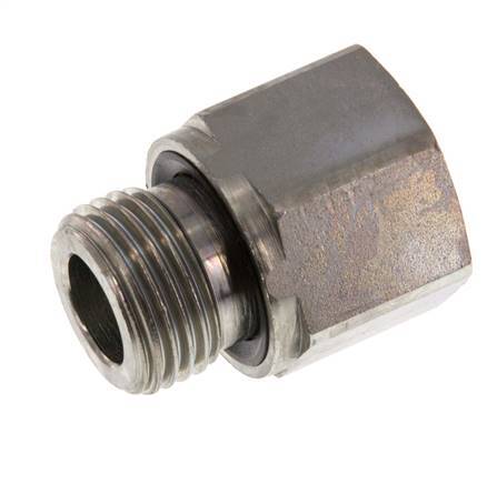 Adaptateur réducteur G 1/2'' x G 3/8'' M/F en acier zingué 630 Bar - Hydraulique [2 Pièces]