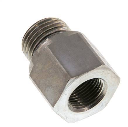 Adaptateur réducteur G 1/2'' x G 3/8'' M/F en acier zingué 630 Bar - Hydraulique [2 Pièces]