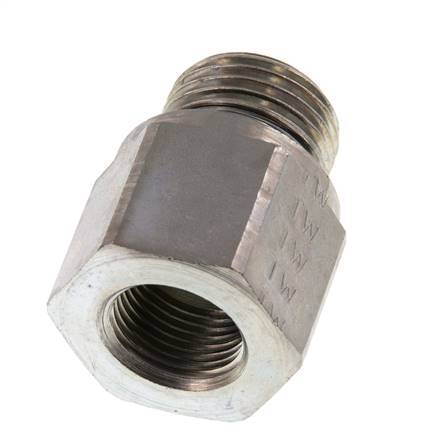 Adaptateur réducteur G 1/2'' x G 3/8'' M/F en acier zingué 630 Bar - Hydraulique [2 Pièces]
