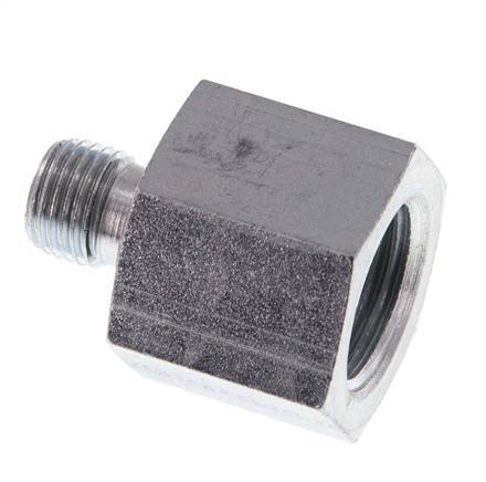 Adaptateur réducteur G 1/4'' x G 1/2'' M/F en acier zingué 630 Bar - Hydraulique [2 Pièces]