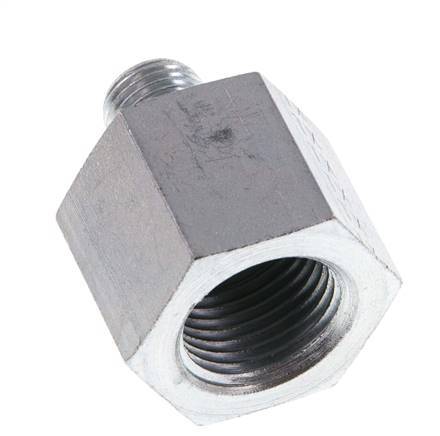 Adaptateur réducteur G 1/4'' x G 1/2'' M/F en acier zingué 630 Bar - Hydraulique [2 Pièces]
