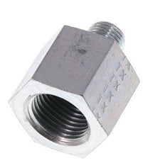 Adaptateur réducteur G 1/4'' x G 1/2'' M/F en acier zingué 630 Bar - Hydraulique [2 Pièces]