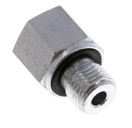 Adaptateur réducteur G 1/4'' x G 1/8'' M/F en acier zingué 630 Bar - Hydraulique [2 Pièces].