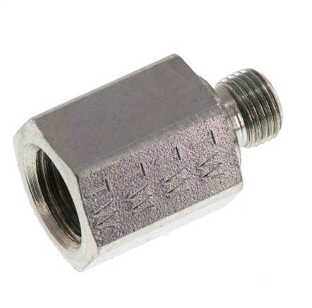 G 1/8'' x G 1/4'' M/F Zinc plated Steel Reducing Adapter 630 Bar - Hydraulic [2 Pieces]