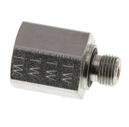 G 1/8'' x G 1/4'' M/F Zinc plated Steel Reducing Adapter 630 Bar - Hydraulic [2 Pieces]