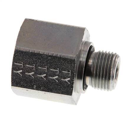 G 3/8'' x G 1/2'' M/F Zinc plated Steel Reducing Adapter 630 Bar - Hydraulic [2 Pieces]