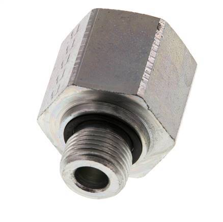 G 3/8'' x G 1/2'' M/F Zinc plated Steel Reducing Adapter 630 Bar - Hydraulic [2 Pieces]