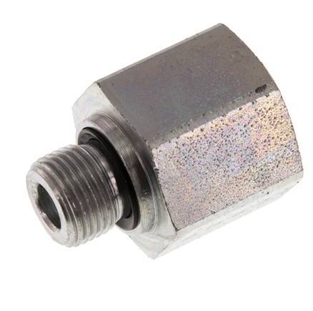 G 3/8'' x G 1/2'' M/F Zinc plated Steel Reducing Adapter 630 Bar - Hydraulic [2 Pieces]