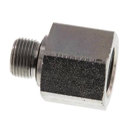 G 3/8'' x G 1/2'' M/F Zinc plated Steel Reducing Adapter 630 Bar - Hydraulic [2 Pieces]