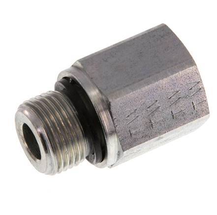 Adaptateur réducteur G 3/8'' x G 1/4'' M/F en acier zingué 630 Bar - Hydraulique [2 Pièces].
