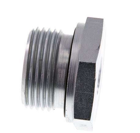 Adaptateur réducteur en acier zingué G 1'' x G 1/4'' M/F 400 Bar - Hydraulique