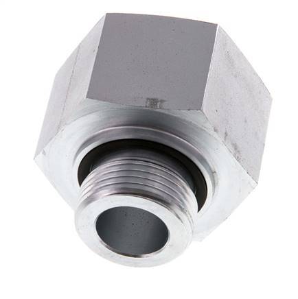 G 1'' x G 1 1/4'' M/F Zinc plated Steel Reducing Adapter 400 Bar - Hydraulic