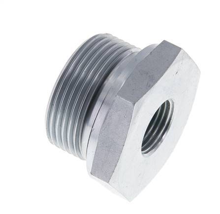 Adaptateur réducteur en acier zingué G 1 1/4'' x G 1/2'' M/F 400 Bar - Hydraulique