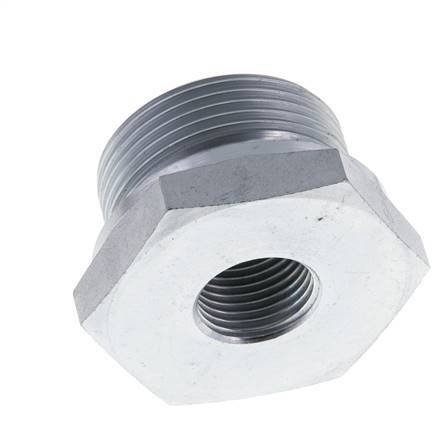 Adaptateur réducteur en acier zingué G 1 1/4'' x G 1/2'' M/F 400 Bar - Hydraulique