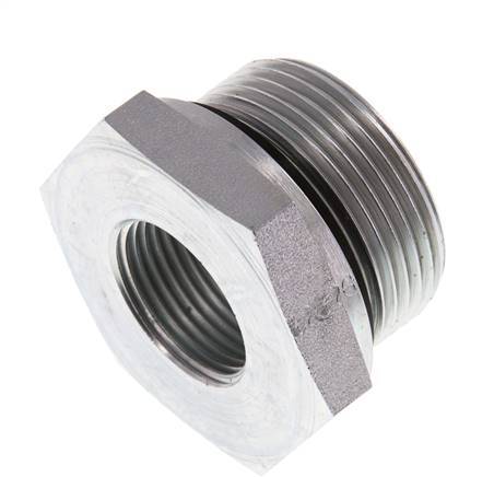 G 1 1/4'' x G 3/4'' M/F Zinc plated Steel Reducing Adapter 400 Bar - Hydraulic