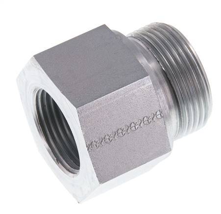 Adaptateur réducteur en acier zingué G 1 1/4'' x G 1'' M/F 400 Bar - Hydraulique