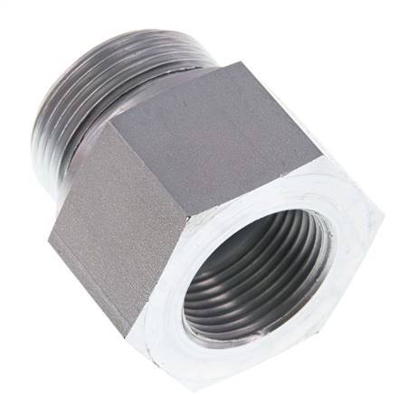 Adaptateur réducteur en acier zingué G 1 1/4'' x G 1'' M/F 400 Bar - Hydraulique