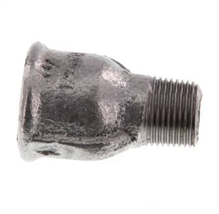 R 3/8'' x Rp 1/2'' M/F Zinc plated Cast iron Reducing Adapter 25 Bar [2 Pieces]