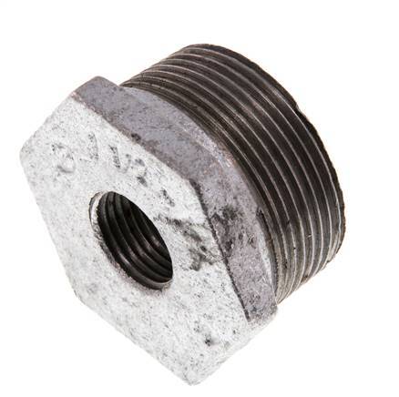 R 1 1/2'' x Rp 1/2'' M/F Zinc plated Cast iron Reducing Ring 25 Bar [2 Pieces]