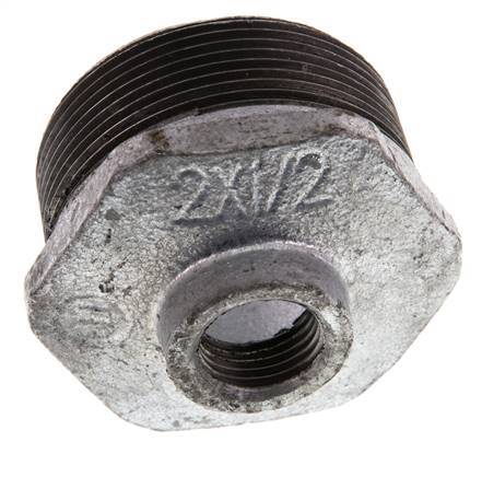 R 2'' x Rp 1/2'' M/F Bague réductrice en fonte zinguée 25 Bar