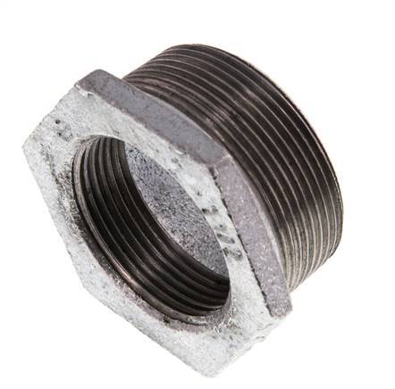 R 2'' x Rp 1 1/2'' M/F Zinc plated Cast iron Reducing Ring 25 Bar