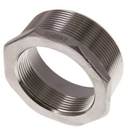 R 2 1/2'' x Rp 2'' M/F Bague réductrice en acier inoxydable 16 Bar