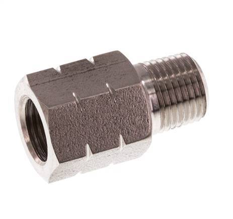 Bague réductrice en acier inoxydable 1/8'' NPT x G 1/8'' M/F 40 Bar - Hydraulique