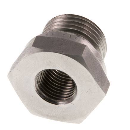 Adaptateur réducteur en acier inoxydable G 1/2'' x G 1/4'' M/F 630 Bar - Hydraulique