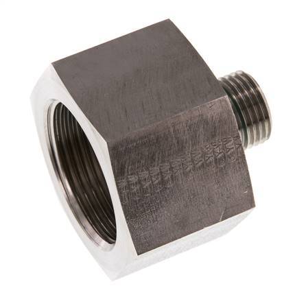 Adaptateur réducteur G 1/2'' x G 1 1/4'' M/F en acier inoxydable 400 Bar - Hydraulique