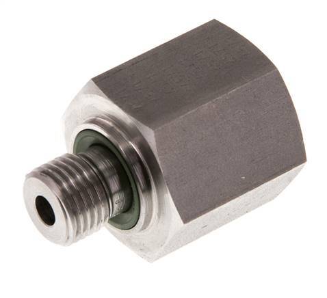 Adaptateur réducteur G 1/4'' x G 1/2'' M/F en acier inoxydable 630 Bar - Hydraulique