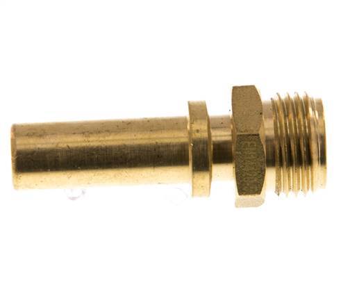 G 1/2'' mâle x 13mm barbillon de tuyau en laiton avec collier de sécurité DIN 2817