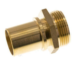 G 1 Barbe de tuyau en laiton 1/4'' mâle x 32mm avec collier de sécurité DIN 2817