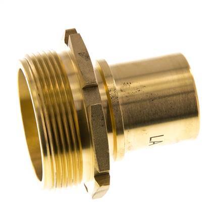 G Embout de tuyau en laiton 2'' mâle x 38mm avec collier de sécurité DIN 2817
