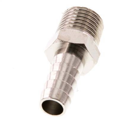 Barbe de tuyau en laiton nickelé R 1/4'' mâle x 9mm 16 Bar [5 pièces].