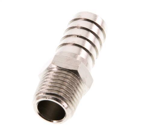 R 1/4'' Male x 12mm Nickel plated Brass Hose barb 16 Bar [5 Pieces]
