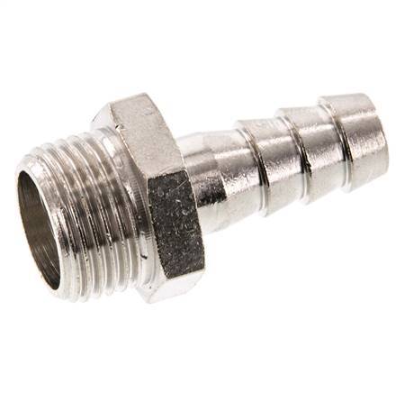 G 3/8'' Male x 9mm Nickel plated Brass Hose barb 16 Bar [5 Pieces]