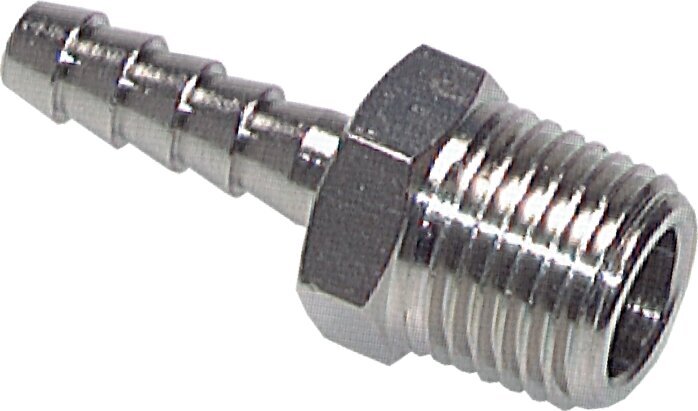 R 1/4'' Male x 6mm Nickel plated Brass Hose barb 16 Bar [5 Pieces]