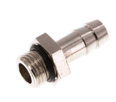 G 1/4'' Male x 9mm Nickel plated Brass Hose barb with NBR Seal 30 Bar [5 Pieces]
