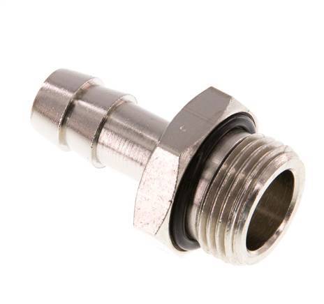 G 3/8'' Male x 9mm Nickel plated Brass Hose barb with NBR Seal 30 Bar [5 Pieces]