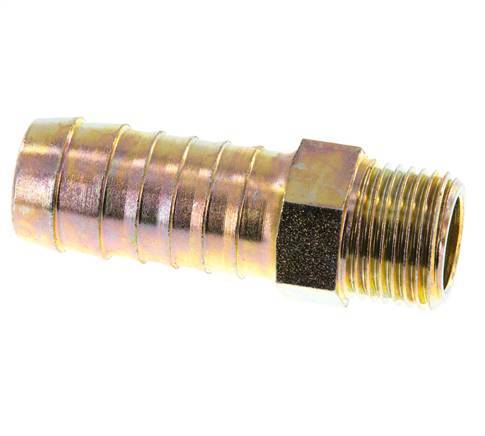 G 1/2'' Mâle x 19mm Acier zingué Embout de tuyau 25 Bar