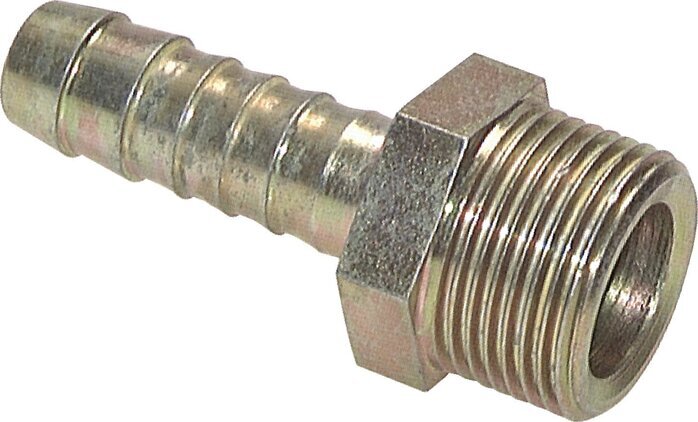 G 1/4'' Male x 13mm Zinc plated Steel Hose barb 25 Bar [2 Pieces]