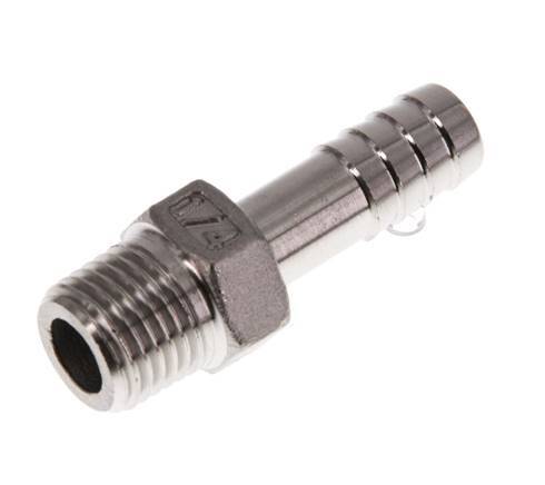 R 1/4'' Male x 9mm Acier inoxydable Embout de tuyau 16 Bar