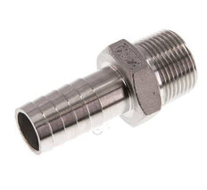 R 3/4'' mâle x 19mm barbillon de tuyau en acier inoxydable 16 Bar