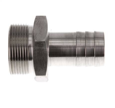 G 1 1/2'' mâle x 32mm barbillon de tuyau en acier inoxydable 40 Bar