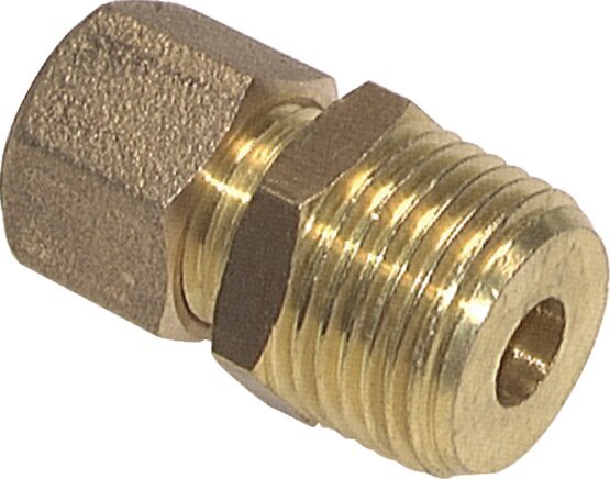 R 1/4'' Male x 8mm Brass Straight Compression Fitting 135 Bar DIN EN 1254-2 [2 Pieces]