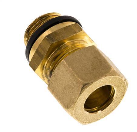 G 3/8'' Male x 12mm Brass Straight Compression Fitting with PA Seal 75 Bar DIN EN 1254-2