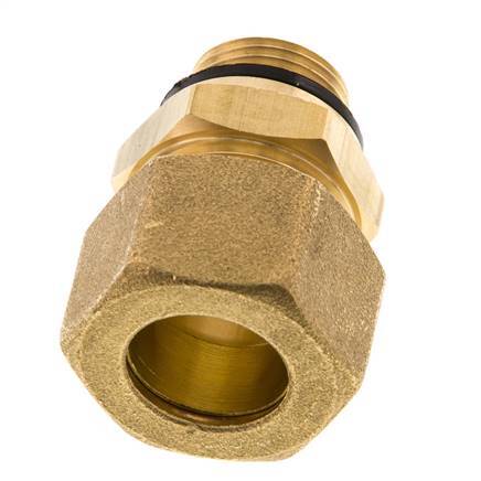 Raccord à compression droit en laiton G 3/8'' mâle x 16mm avec joint PA 76 Bar DIN EN 1254-2