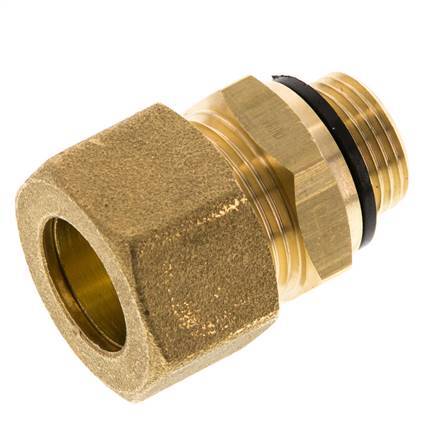 Raccord à compression droit en laiton G 3/8'' mâle x 16mm avec joint PA 76 Bar DIN EN 1254-2